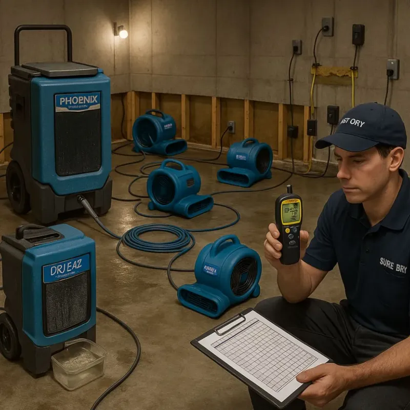 Structural Drying and Dehumidification process in Jonesport, ME
